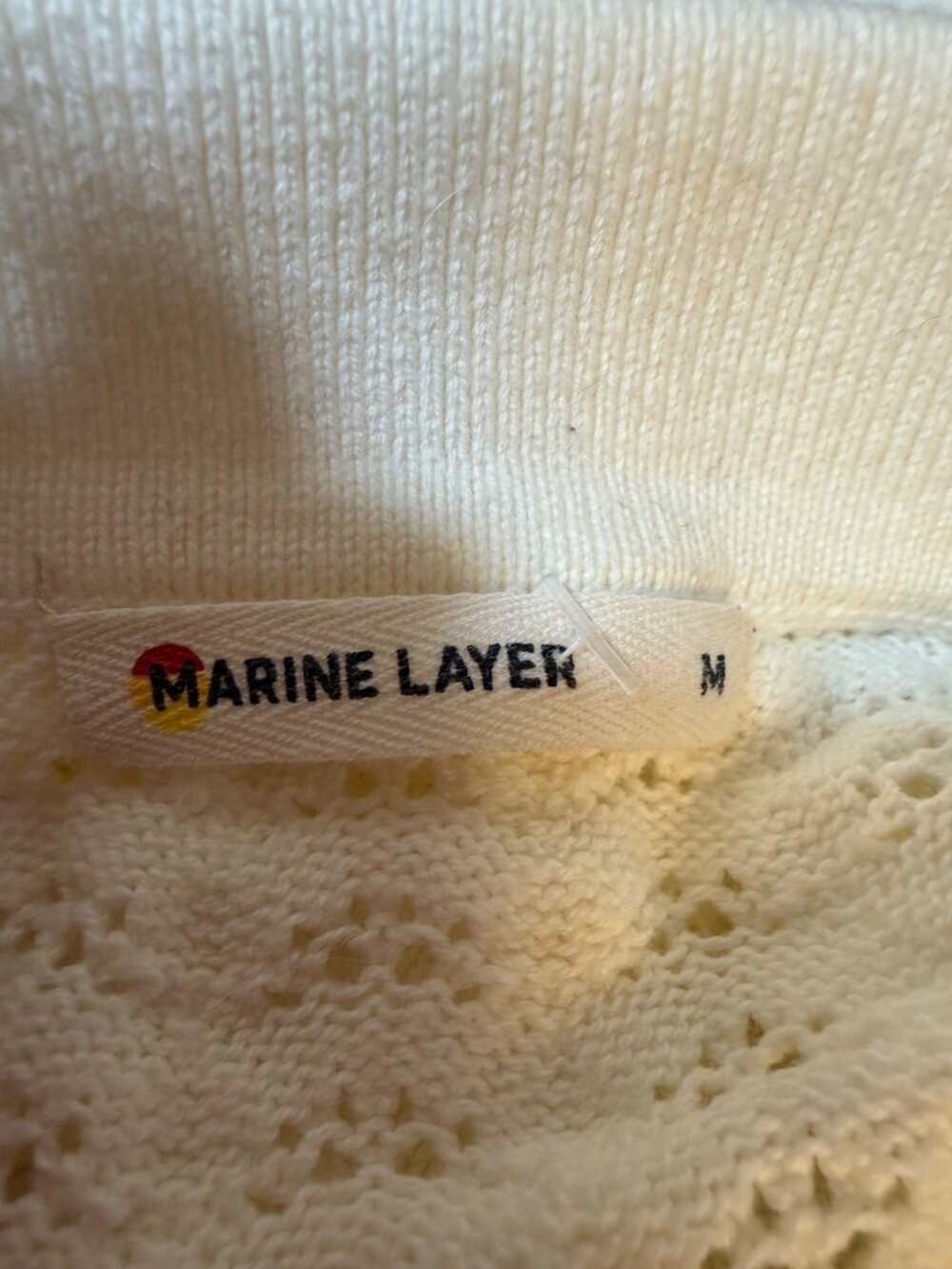 Marine Layer Piper Knit Resort Shirt Cardigan Knit Crochet Lagenlook Cottagecore - Picture 5 of 6